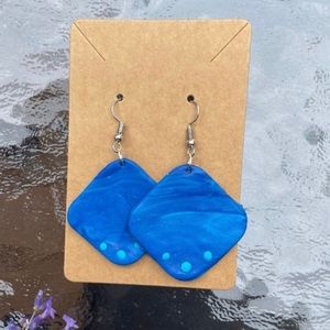 Diamond shaped marble earrings